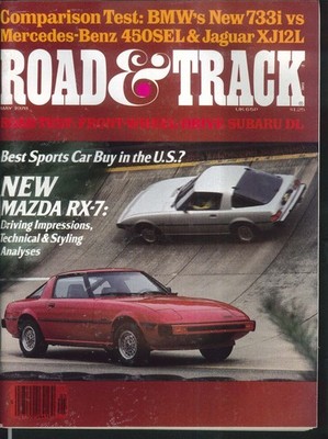 ROAD & TRACK Mazda RX-7 BMW 733i Jaguar XJ12L Mercedes-Benz 450SEL tests 5 1978