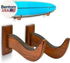 Surfboard Wall Mount Wooden Surfboard Rack for Wall Storage Solid Wood Hooks