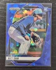 2025 Panini Prizm - Matt Shaw, Matt Shaw #155 Blue Ice Prizm (RC)