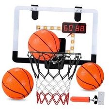 Indoor Mini Basketball Hoop Set for Kids for Door Wall Room with 3 Balls LED