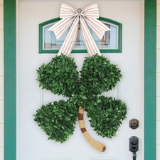 St. Patrick's Day Decorations, St Patricks Day Shamrock Wreath, Lucky Green S...