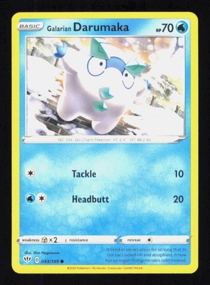 Galarian Darumaka 043/189 Darkness Ablaze Pokemon Near Mint