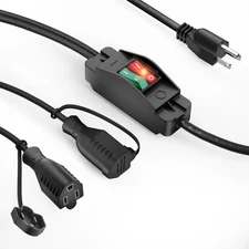 Best 2-Way Power Cord Splitter with Individual On/Off Switches 14AWG Heavy-Duty