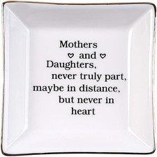Ceramic Ring Dish for Mom Gift from Daughter Mothers Day Christmas Thanksgiving