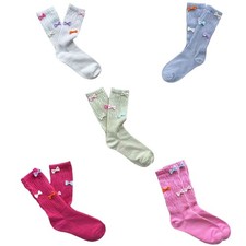 2Pcs Short Thin Socks Cotton Sweet Ruffle Princess Style Socks Middle Tube Socks