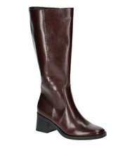 Women's No Boundaries Tall Block Heel Faux Leather Boots Burgundy Sizes 7,8 New