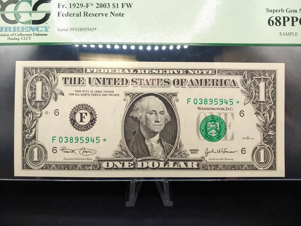 2003 - $1.00 FRN - Fr. 1929-F*- PCGS 68PPQ - "SAMPLE" Star Note, FREE Shipping - Image 2 of 4