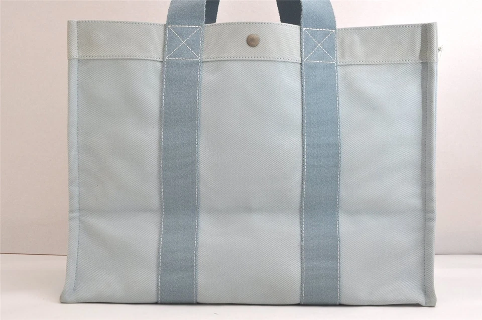 Auténtico Bolso de Hombro HERMES Vintage Bora Bora GM Azul Claro 3532N Foto 3 de 4