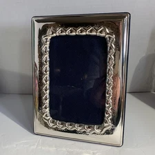 Del Conte Italy Sterling Silver Photo Picture Frame for 4x6 MCM Freestanding New
