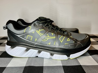 Hoka One One Infinite Mens Size 12 Running Shoes Gray Citrus Green NEW!