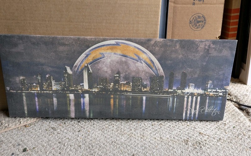 Los Angeles Chargers Canvas Wall Picture (Lightning Bolt) Logo