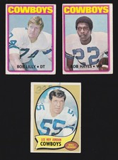 3 COWBOYS LOT 1970 TOPPS #71 LEE ROY JORDAN 1972 #105 BOB HAYES #145 BOB LILLY 