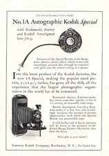 1923 Kodak: No1 A Autographic Kodak Special` Vintage Print Ad