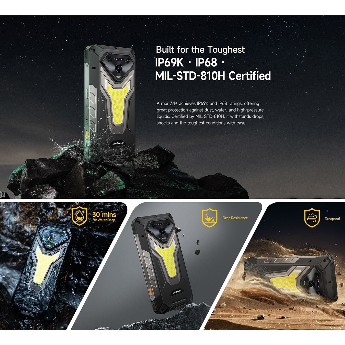 Ulefone Armor 34 Plus 5G Robust Smartphone Nachtsicht 6,95