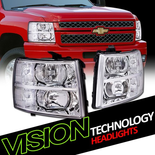 Chrome Housing Headlights Parking Turn Signal Lamp Nb For 07-14 Chevy Silverado