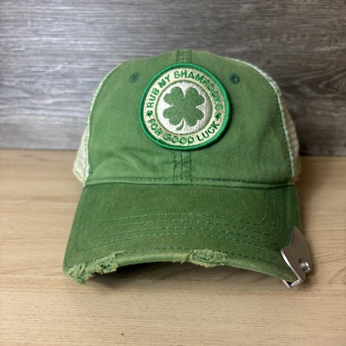 Rub My Shamrocks Mütze Kappe Druckknopflasche grün Trucker Netz Patch Flaschenöffner Herren