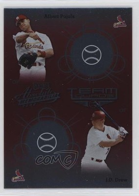 2002 Playoff Absolute Memorabilia Team Quads Albert Pujols JD Drew #TQ-19 1e22