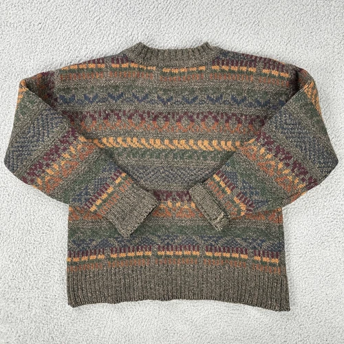 Vtg American Eagle 100% Shetland Wool Sweater Women Medium Fair Isle Nordic - Picture 15 of 19