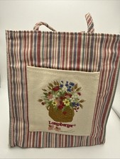 Longaberger Homestead Tote Bag Striped Multi-Color Fabric