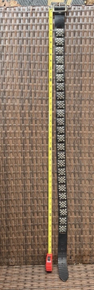 Cinturón HTC Hollywood Trading Co Vintage Cuero Negro Reciclado De Colección Talla 40 43 XL Foto 3 de 4