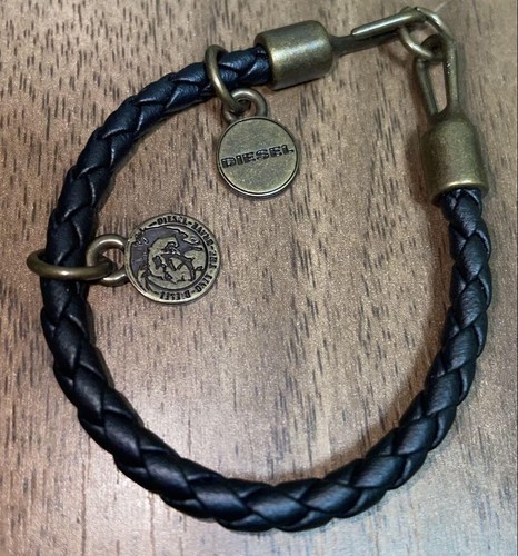 Diesel Women Black Braided design Leather Bracelet Luxury Casual Accessory Italy - Picture 3 of 4