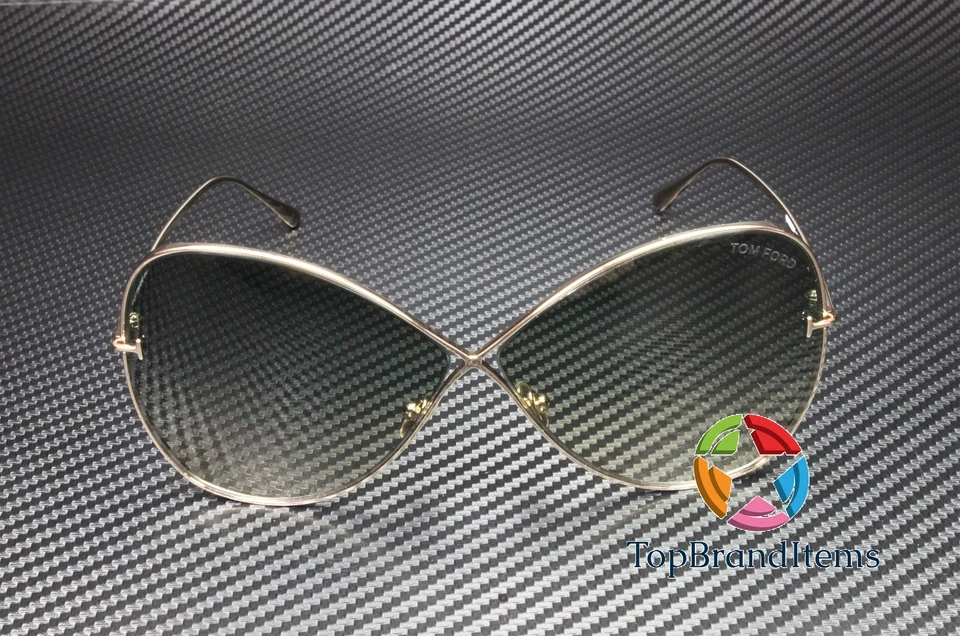 Gafas de sol para mujer TOM FORD Nickie FT0842 28P oro rosa grado metal verde 66 mm Foto 3 de 4