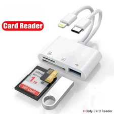 Memory Card Reader - USB C & Lightning to SD/TF/OTG for Micro SD/SDHC/MMC