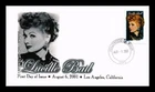 DR JIM STAMPS US COVER LUCILLE BALL LEGENDS OF HOLLYWOOD FDC HAND CANCEL