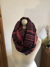 Jack Wills cashmere blend scarf snood wrap shawl pink navy
