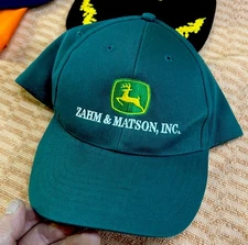John Deere Cap / Hat Zahm & Matson Inc. Tractor Farm Adjustable Green EC NWOT