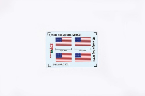 (ED3DL53001) - Eduard Space 3D Decals 1:350 - US ensign flag WWII SPACE