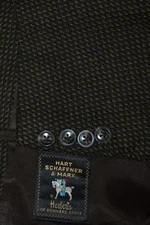 RARE 42R HART SCHAFFNER & MARX Black Tan/Gold Nail head Sport Coat Jacket blazer