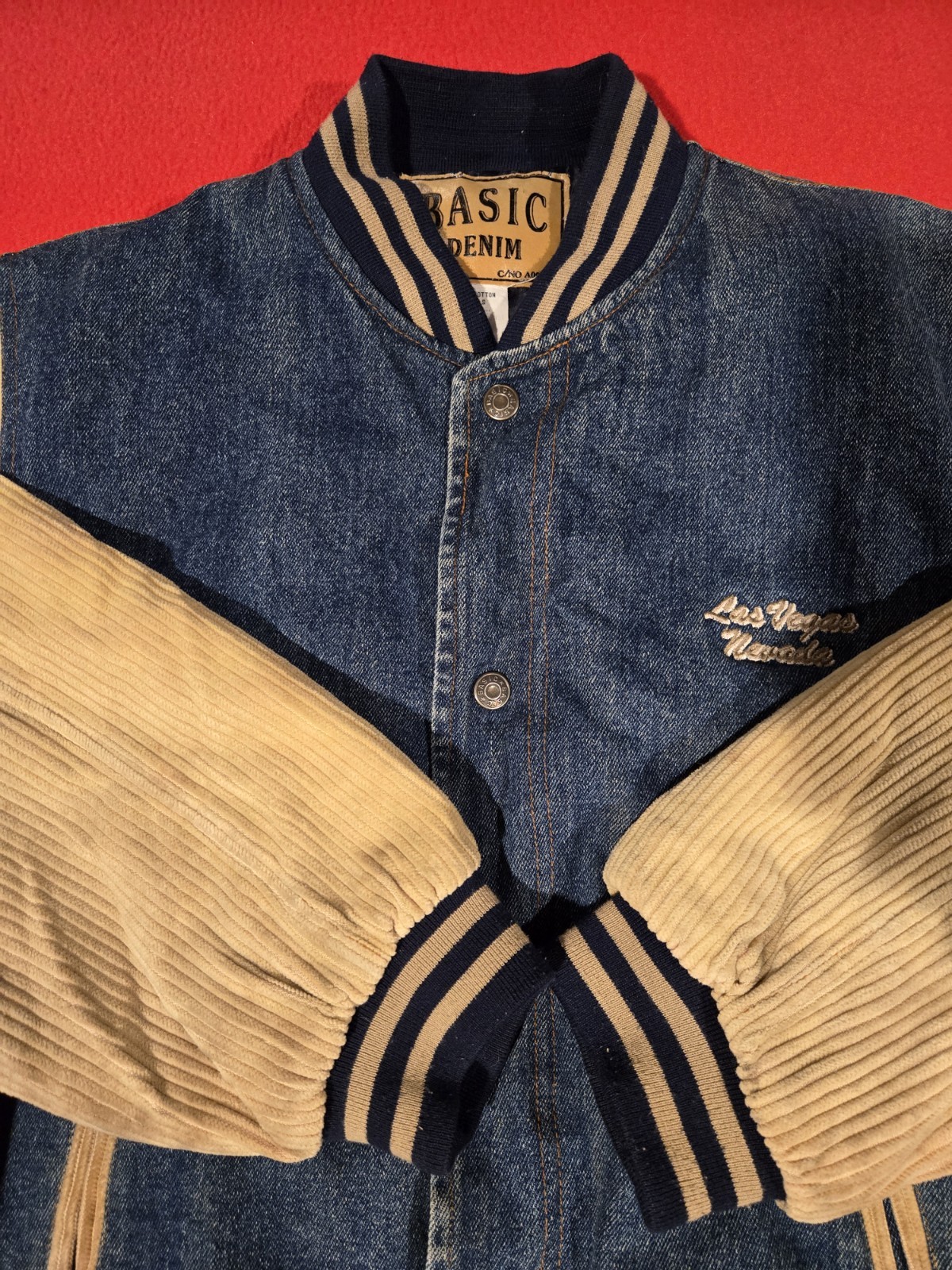 Vintage Basic Editions Denim Jacket With Corduroy… - image 2