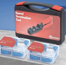 Everest 45Term 45  Angled Speed Termination Tool w/ 20 CAT6 Keystone Jacks NEW