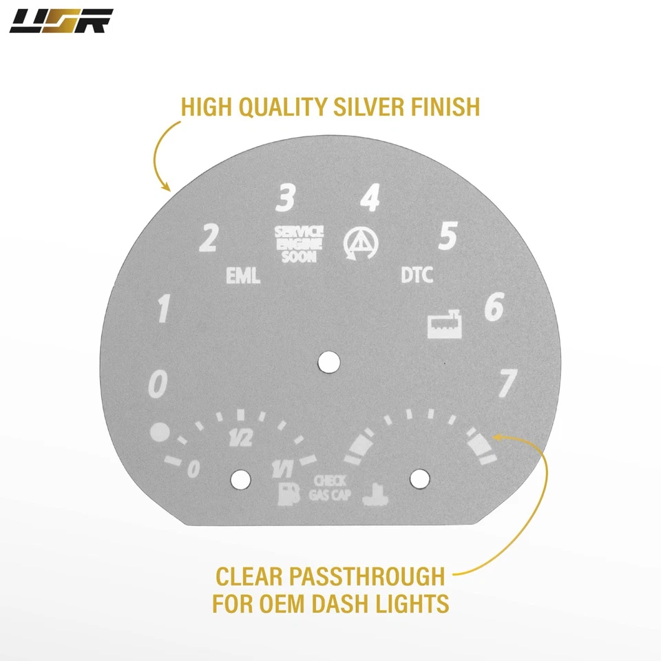 M3 Look Silver Gauge Face Overlay For 2003-2008 BMW Z4 E85 160MPH Foto 4 de 4