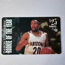 1996 Classics Damon Stoudamire Rookie of The Year Basketball $25 Phone Card