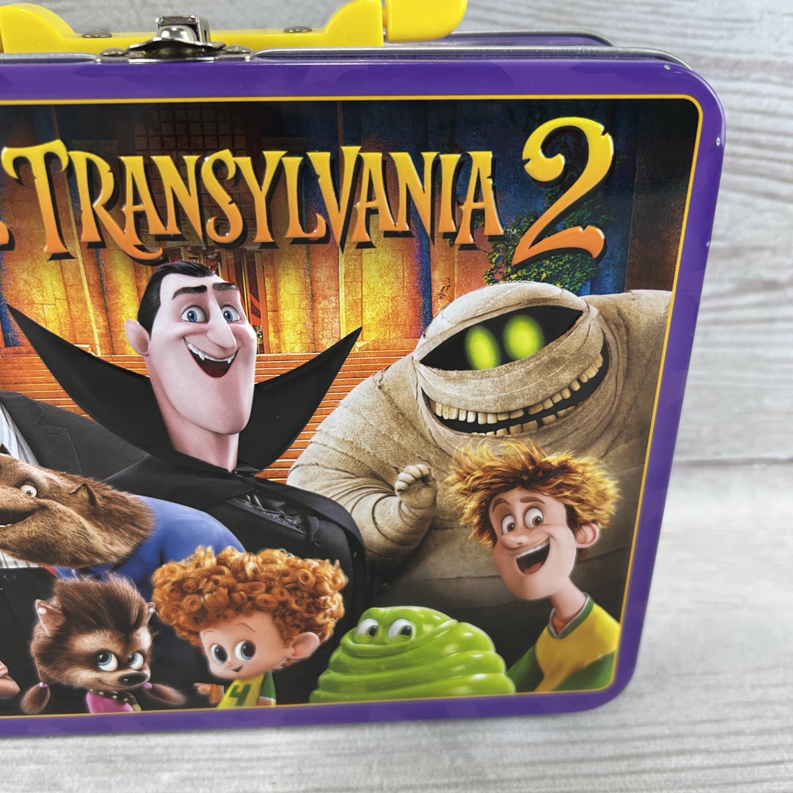 Sony Pictures Hotel Transylvania 2 Metal Lunchbox 2015 3D Embossed Free Ship!