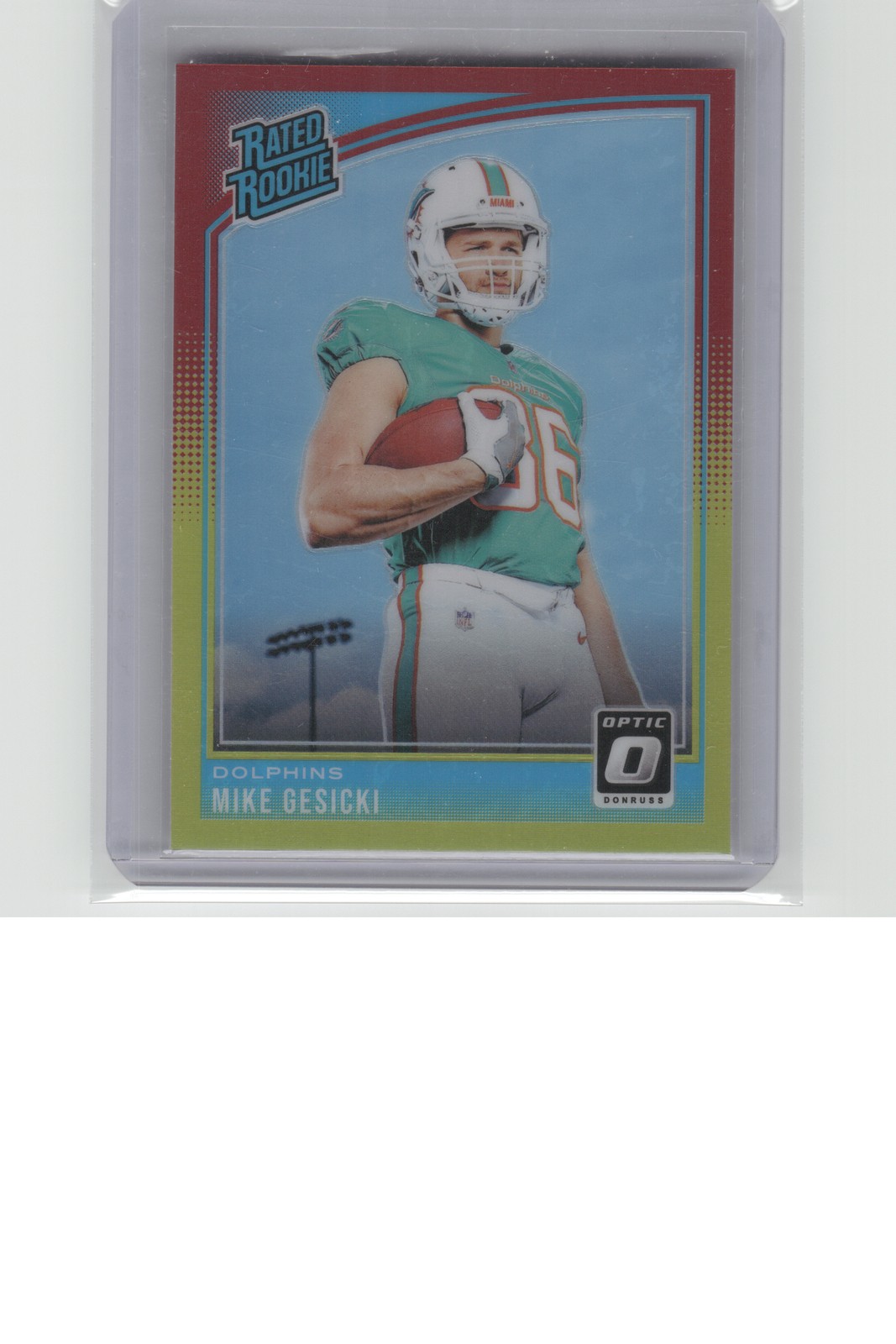 2018 Donruss Optic #187 Mike Gesicki Red and Yellow B29R2C107