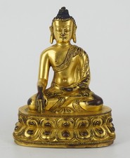 FINE! Antique Tibetan Chinese Gilt Bronze Figure of Buddha MING Dynasty 16th Cen
