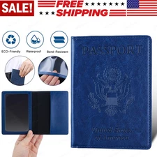 RFID Blocking Passport Holder Travel Wallet Leather Case Cover Vaccine Card Hold