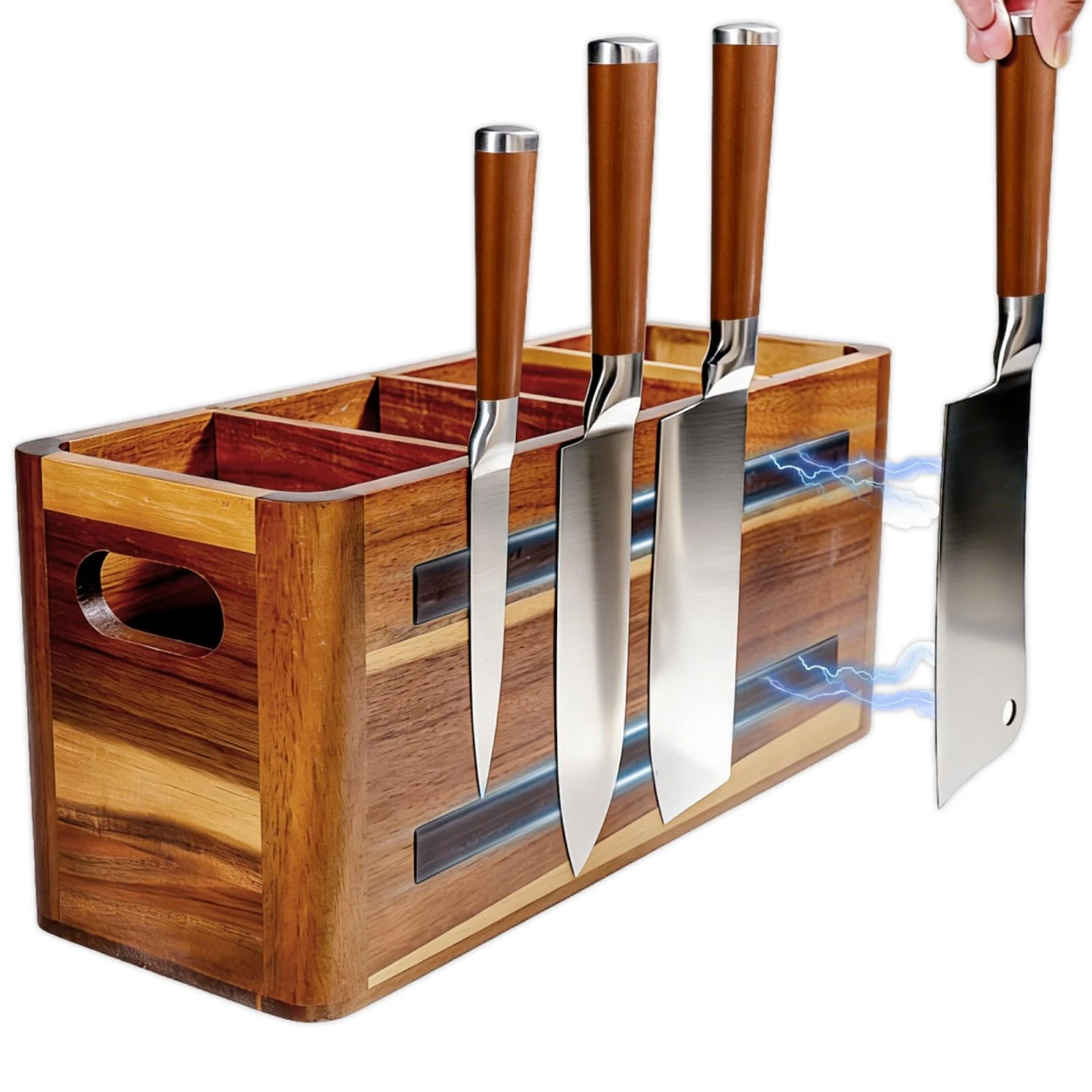 Wooden Kitchen Utensil Holder Organizer for Counter or Countertop, Large Wood...