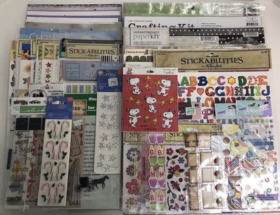 Scrapbooking Lot Varies Brands Scrapbook Paper & 50+ Sets Of Stickers + More