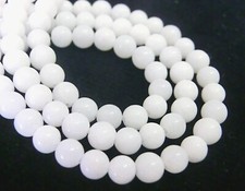 Jade Kugeln Perlen weiß 4mm opak Edelstein rund basteln auffädeln Schmuck DIY