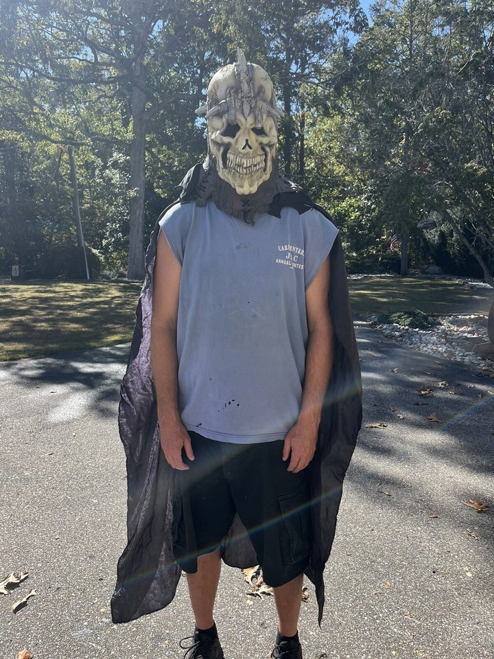 Vintage Skeleton Mask With Cape Skull Halloween Costume eBay