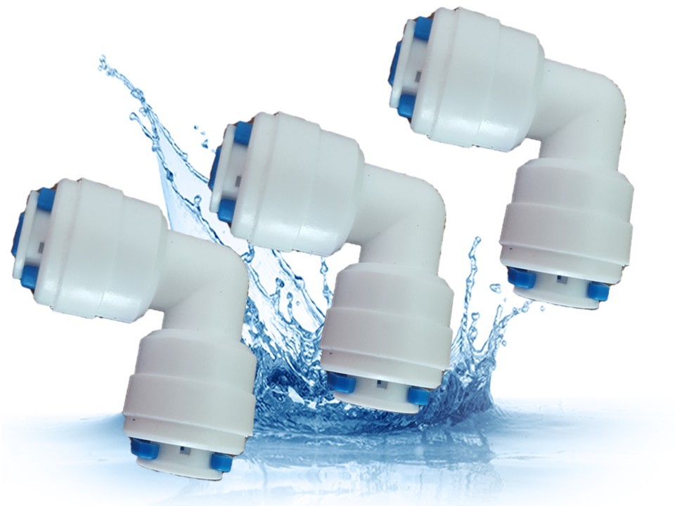  1&sol;4" Quick Connect Push Fit 90 Degree Elbow Reverse Osmosis R&period;O&period; FDA 3-PACK
