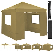 NEW 10'X10' Heavy Duty EZ Pop Up Party Tent Patio Gazebo Canopy W/ Sidewall