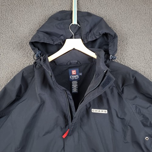 Vintage CHAPS RALPH LAUREN Jacket Mens L Large Blue Navy 1/4 Zip Anorak Hooded - Picture 4 of 11