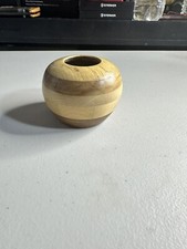 Handmade Turned Maple Layered Wood Bowl Signed Harp Pine AZ