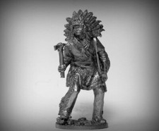 Tin Soldiers Action Figurines Native American Warrior 54 mm. Unpainted