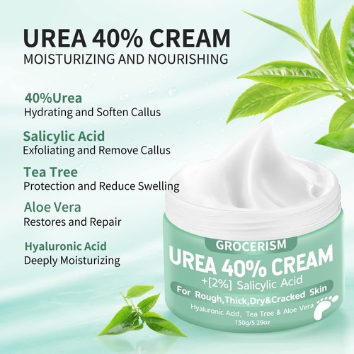 Urea Foot and Hand Cream 40 Percent For Feet Plus 2% Salicylic Acid 5.29 oz - Picture 3 of 4
